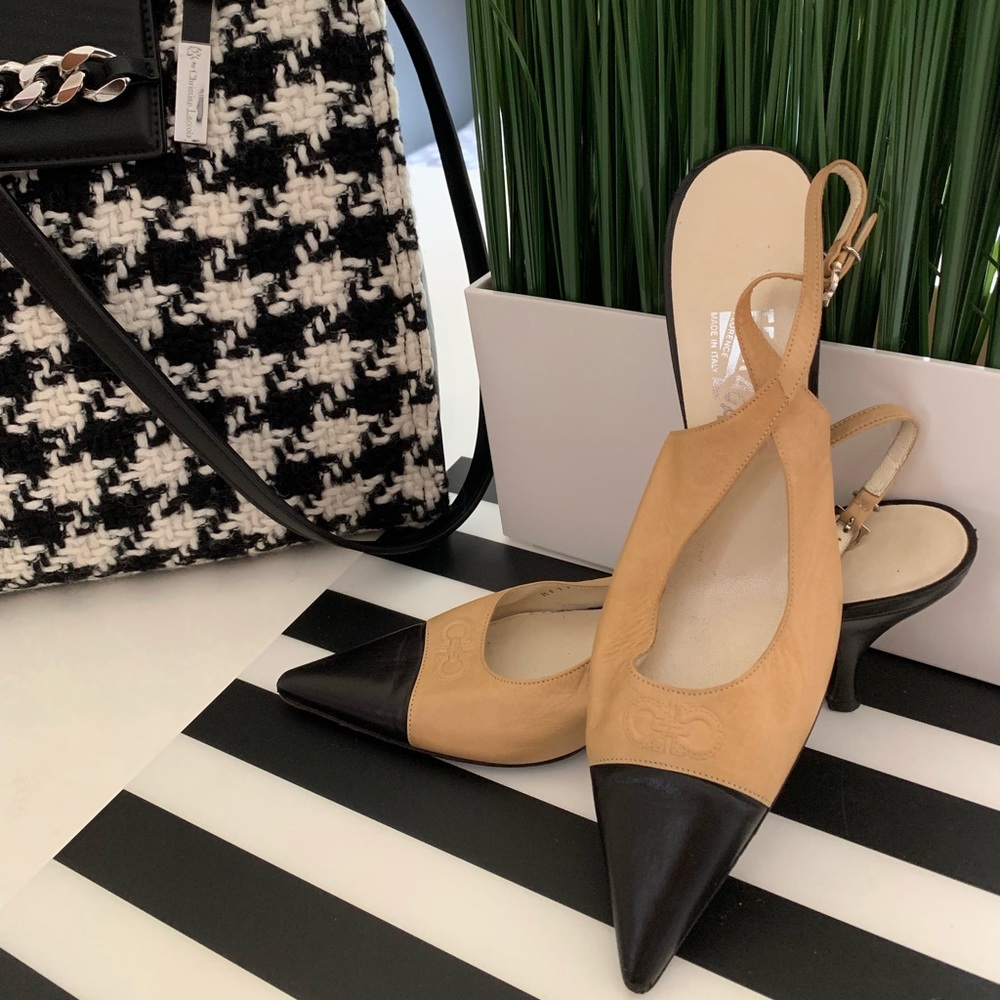 Salvatore Ferragamo Cap Toe Slingback